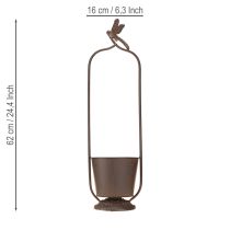 položky Vintage květináč s kovovou mřížovou vážkou Ø16/V62cm