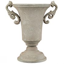 položky Vintage starožitná trofej šedý kovový shabby chic dekorace v. 22,5 cm
