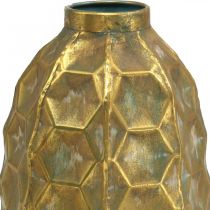 položky Vintage váza zlatá váza na květiny voštinový vzhled Ø23cm H39cm
