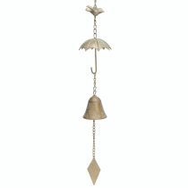 položky Vintage zvonkohra kovová dekorace s deštníkem a zvonkem 70cm