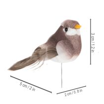 položky Dekorativní ptáci, umělá bytová dekorace, jarní příležitost, s barevným peřím, vyrobené z plastu, 5 cm, 18 kusů