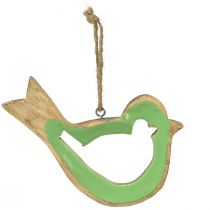 položky Ptačí dekorace dřevěný dekorační věšák zelený přírodní 15,5x1,5x16cm