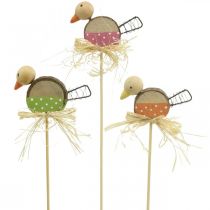položky Bird Flower Plug Dřevěná jarní dekorace Dekorativní Ptáček na tyči 8cm 12 ks