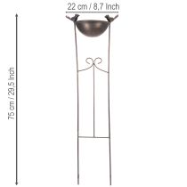 položky Dekorativní ptačí koupel, květinová miska s mřížkou, nostalgický vzhled, stylový zahradní doplněk, 75 cm