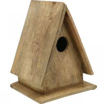 Dekorativní budka pro ptáčky, budka na postavení přírodní dřevo V21cm