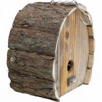 položky Dekorativní budka pro ptáčky dřevěná zahradní dekorace přírodní bílá praná v22cm š21cm