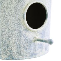 položky Ptačí budka na zavěšení kovová v bílé modré Ø15cm V21cm