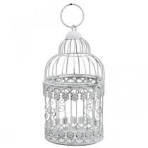Deco Aviary Shabby White Bird Cage Kovová dekorace Ø10cm H17cm