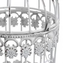 položky Deco Aviary Shabby White Bird Cage Kovová dekorace Ø10cm H17cm