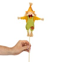 položky Dekorativní figurka strašáka na špejli pro tvoření a rostliny, 60 cm