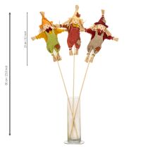 položky Dekorativní figurka strašáka na špejli pro tvoření a rostliny, 60 cm