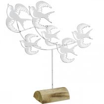 Vlaštovky, dekorace na stůl, dekorace na ptáčky na umístění Bílá, přírodní barvy Shabby Chic V33,5cm Š32,5cm