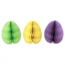 položky Voštinová vajíčka Velikonoční papírová stojící zelená žlutá fialová 20cm 3ks