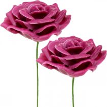 Voskové růže deco růže vosk růžové Ø8cm 12ks