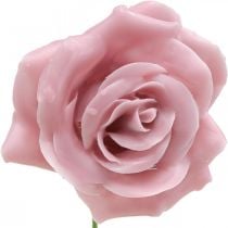 Voskové růže deco růže vosk růžové Ø8cm 12ks