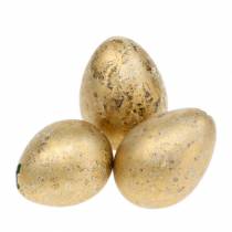 Křepelčí vajíčko jako dekorace prázdné zlaté 3cm 50p