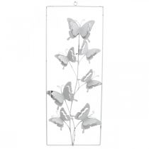 položky Butterfly Vising Art Spring Metal Wall Art Shabby Chic White Silver V47,5cm