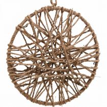 Nástěnná dekorace boho styl, ozdobný prsten jutová stuha Ø23cm 5ks