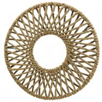 Nástěnná dekorace boho styl, ozdobný prsten jutová stuha Ø38cm