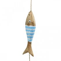 položky Námořní dekorační věšák dřevěná ryba na zavěšení světle modrá L123cm