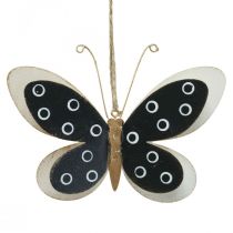 položky Wall Art Butterfly Deco Black White Gold Metal 15cm