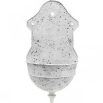 položky Nástěnná mísa Shabby Chic Kovová půlkulatá bílá 24cm×10cm×47cm