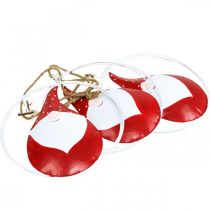 položky Vánoční ozdoba trpaslík Santa Claus kovový Ø16cm 3ks