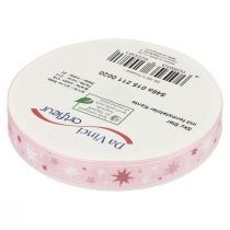 položky Stuha vánoční dárek stuha růžová hvězda vzor 15mm 20m