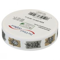 položky Vánoční stuha Šedá Stuha vánoční 25mm 18m