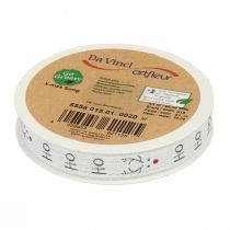 položky Dárková stuha Vánoční vánoční stuha Hohoho bílá 15mm 20m