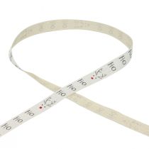 položky Dárková stuha Vánoční vánoční stuha Hohoho bílá 15mm 20m