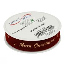 položky Dárková stuha Vánoční stuha červená sametová stuha 25mm 20m