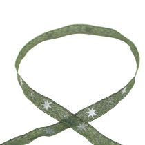 položky Vánoční stuha hvězdy dárková stuha zelená stříbrná 15mm 20m