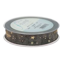 položky Vánoční stuha hnědozlatá dárková stuha jedle 25mm 15m