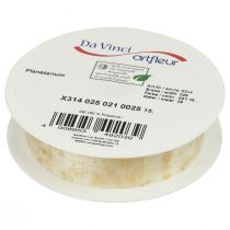 položky Stuha vánoční, organzová stuha bílá hvězda vzor 25mm 25m