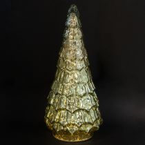 položky Vánoční stromeček s LED osvětlením vintage zeleno-zlatý 38 cm