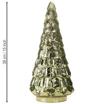 položky Vánoční stromeček s LED osvětlením vintage zeleno-zlatý 38 cm