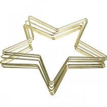 položky Vánoční dekorace kovová hvězda zlatý ozdobný přívěsek hvězda 20cm 6 ks