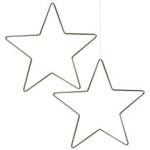 Vánoční dekorace kovová hvězda zlatá dekorace přívěsek hvězda 20cm 6ks