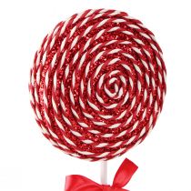 položky Vánoční dekorace Červená Bílá Lolly Foam Lollipop H36cm 2ks