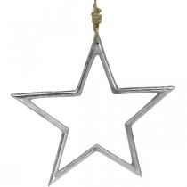 položky Vánoční dekorace hvězda, adventní dekorace, přívěsek hvězda stříbrná Š24,5cm