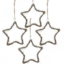 položky Vánoční dekorace hvězda jilm hvězdy na zavěšení bílá praná 20cm 4ks