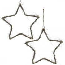 položky Vánoční dekorace hvězda dekorace na okno praný bílý jilm Ø40cm 2ks