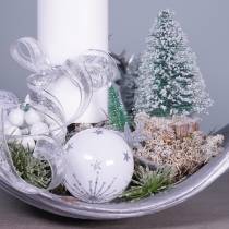 Vánoční dekorace Vánoční stromeček zasněžený 10cm 8ks