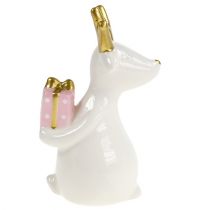 Vánoční figurka sob bílý 11cm, 12cm 2ks