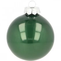Vánoční koule skleněné Vánoční koule na stromeček zelená matná Ø6cm 24 kusů