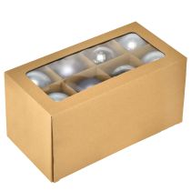 položky Sada modro-stříbrných skleněných koulí – matných a lesklých, skleněné dekorace pro zimní květinové aranžmá, 7,5 cm, 12 kusů