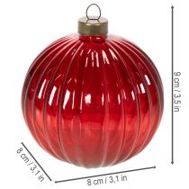 položky Vánoční ozdoby, skleněné, červené, 8 cm, 12 kusů