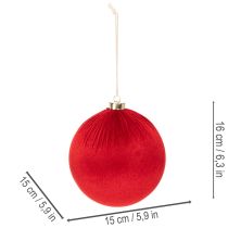 položky Velká červená vánoční ozdoba na zavěšení, 15 cm, 3 kusy
