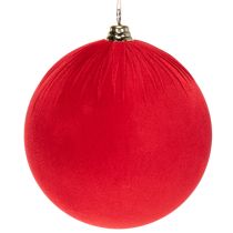 položky Červená sametová vánoční koule, velká dekorativní koule k zavěšení, 25 cm, 2 kusy